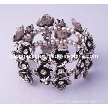 Bracelete de flores pulseira de liga de moda